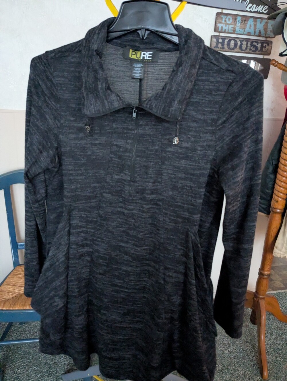 PURE Essence 1/2 Zip Tunic w/Pouch Pockets, Soft, Wmn Sz L, NWOT!!